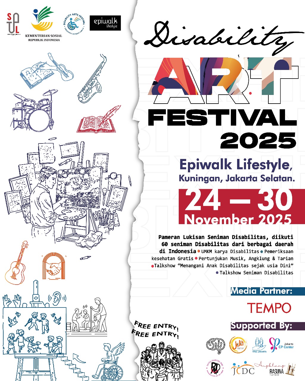 Poster pameran Disability Art Festival 2025